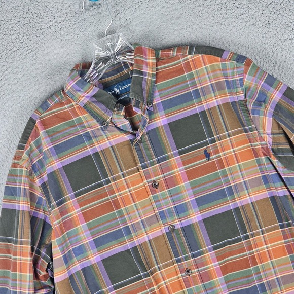 Ralph Lauren Shirt Mens Large Multi Plaid Classic Fit Long Sleeve Button Down - Picture 1 of 8